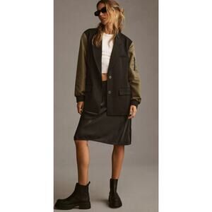 Anthropologie DOLAN Blazer Utility Mixed Fabric Size XL Edgy Military gorpcore